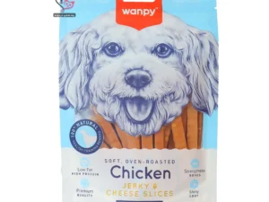 تشویقی سگ ونپی (Wanpy) مدل Chicken Jerky & Cheese Slices (فیله مرغ و پنیر – ۱۰۰ گرم)
